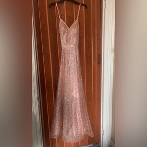 Elegant Pink Sequin Gown